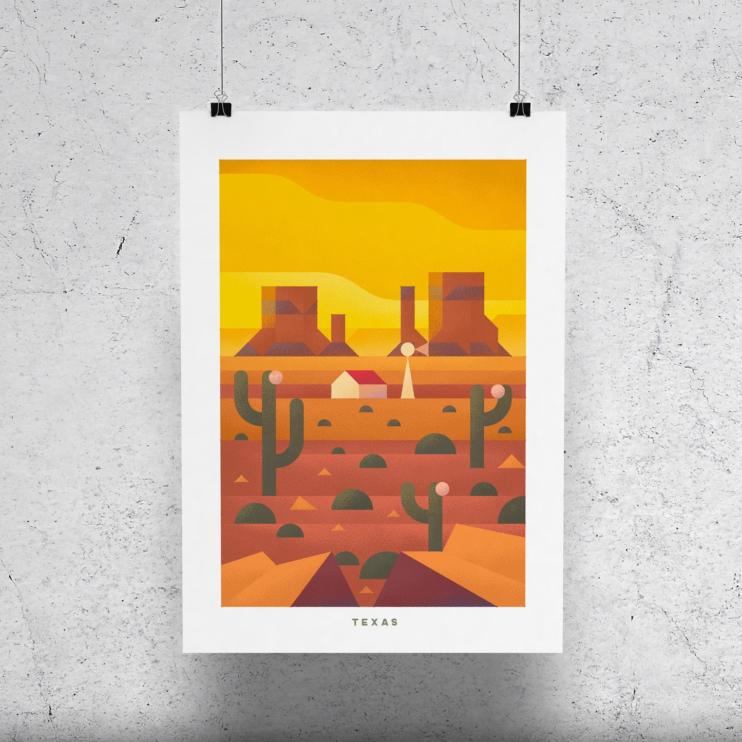 Texas Travel Poster Print-Poster-Yesteeyear
