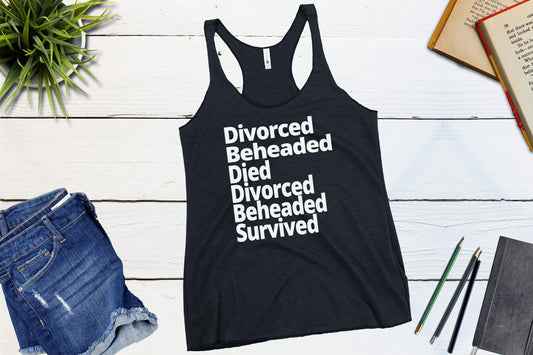 The Fates of the Wives of Henry VIII Racerback Tank Top-Racerback Tank Top-Yesteeyear