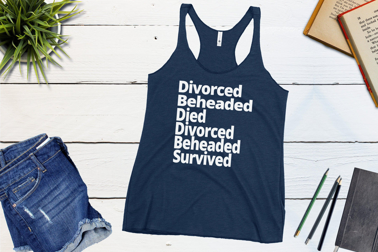 The Fates of the Wives of Henry VIII Racerback Tank Top-Racerback Tank Top-Yesteeyear