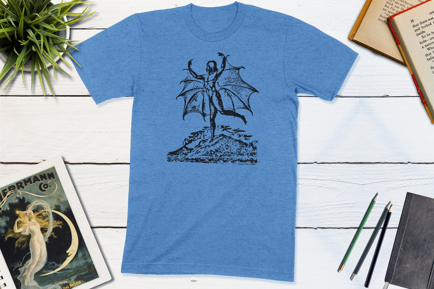 The Great Moon Hoax - Man-Bat Newspaper Hoax-Unisex T-shirt-Yesteeyear