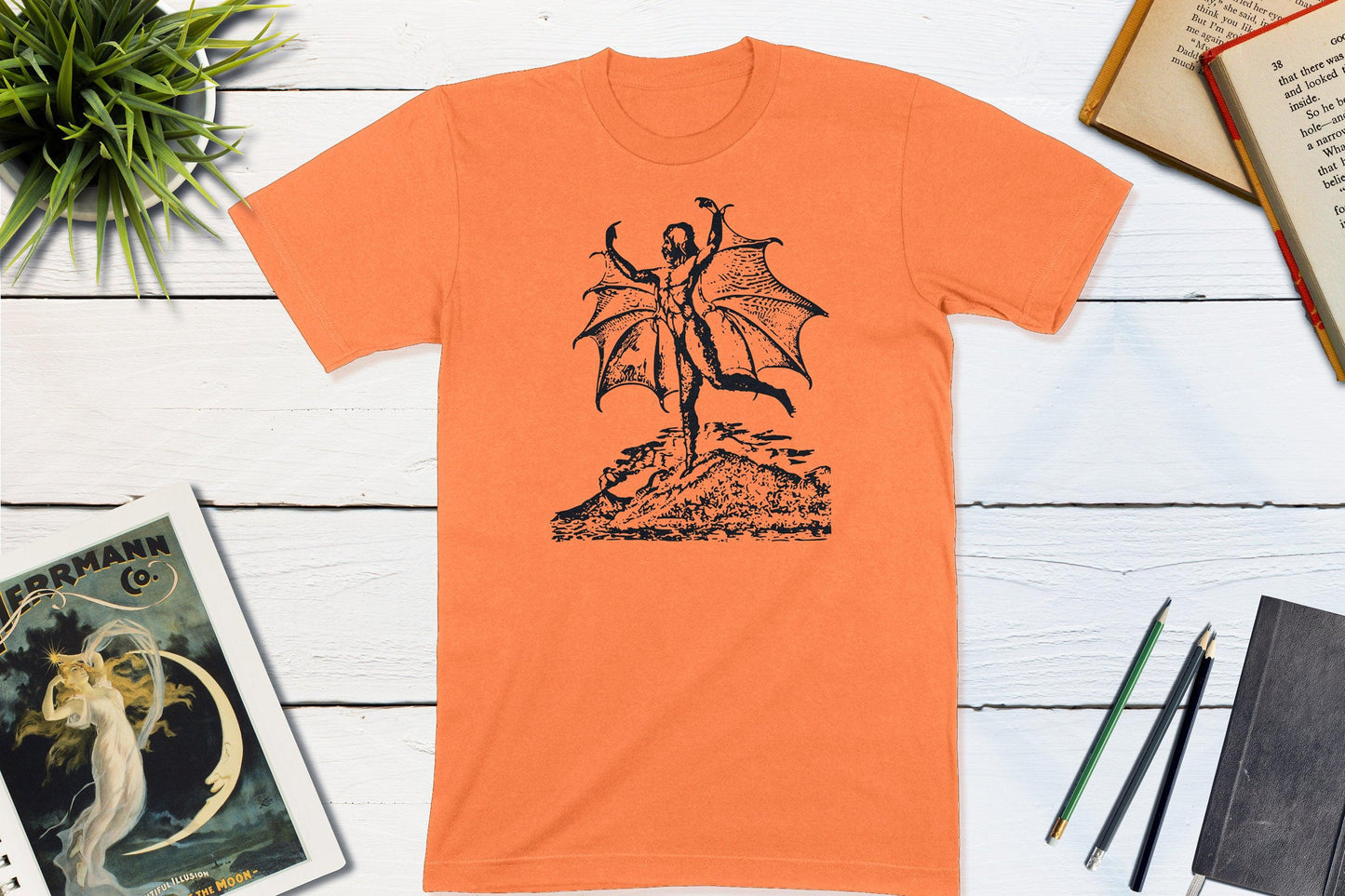 The Great Moon Hoax - Man-Bat Newspaper Hoax-Unisex T-shirt-Yesteeyear