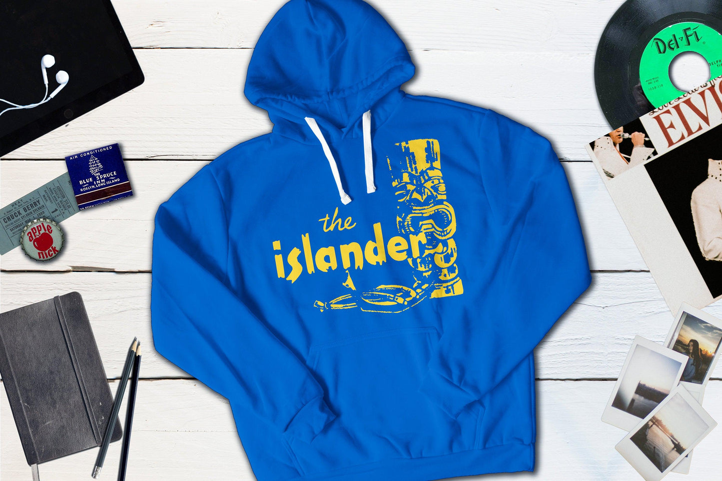 The Islander Restaurant Los Angeles Vintage Polynesian Matchbook-Hooded Sweatshirt-Yesteeyear