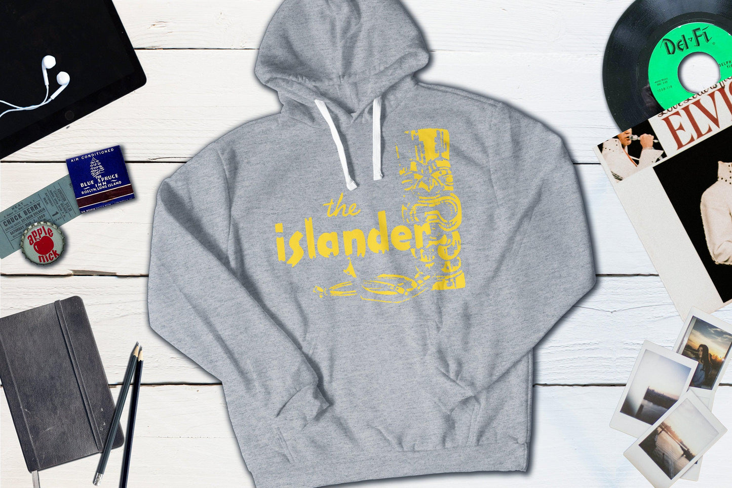 The Islander Restaurant Los Angeles Vintage Polynesian Matchbook-Hooded Sweatshirt-Yesteeyear