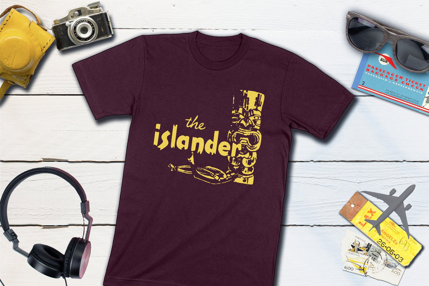 The Islander Restaurant Los Angeles Vintage Polynesian Matchbook-Unisex T-shirt-Yesteeyear