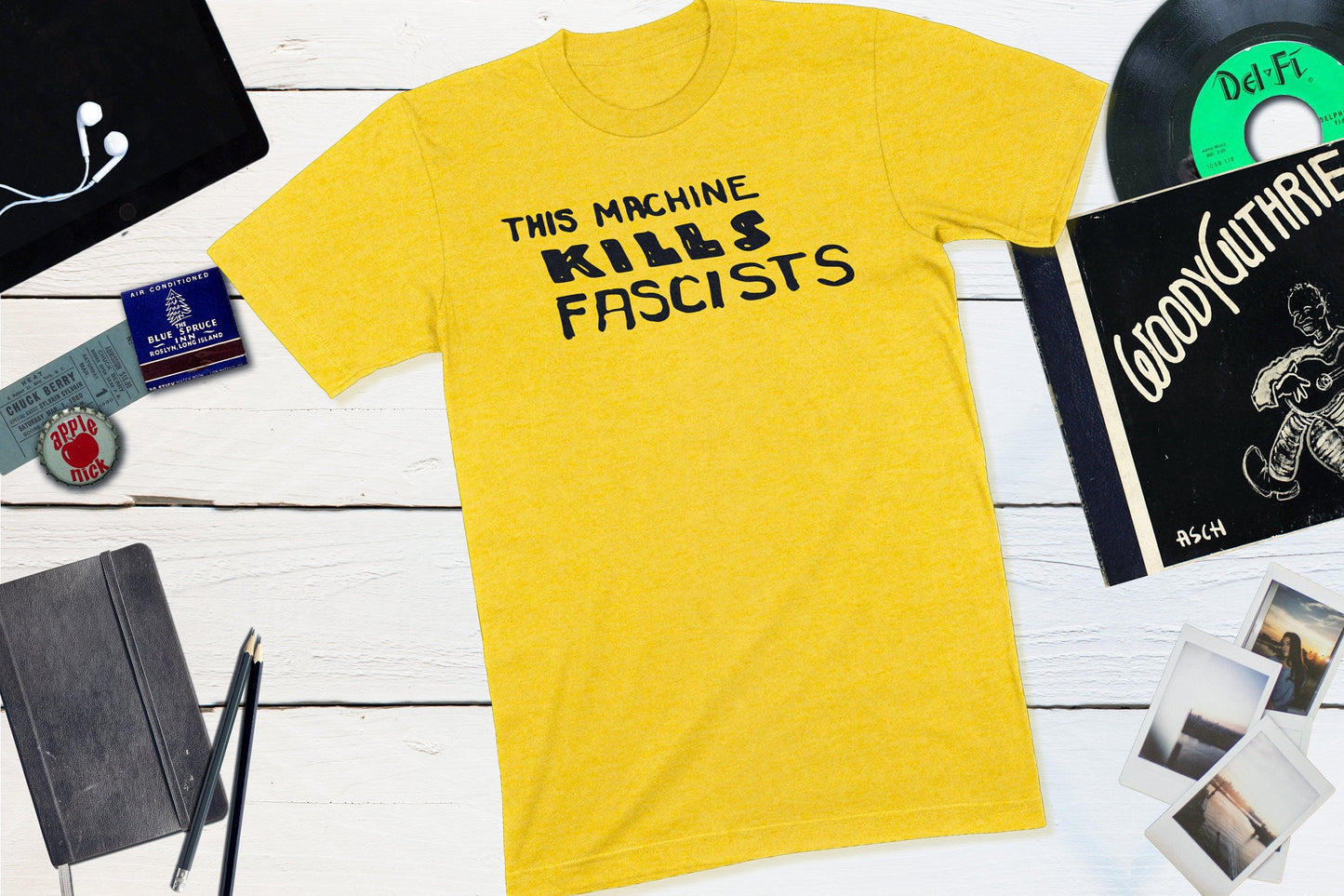 This Machine Kills Fascists - Folk Singer Woody Guthrie-Unisex T-shirt-Yesteeyear