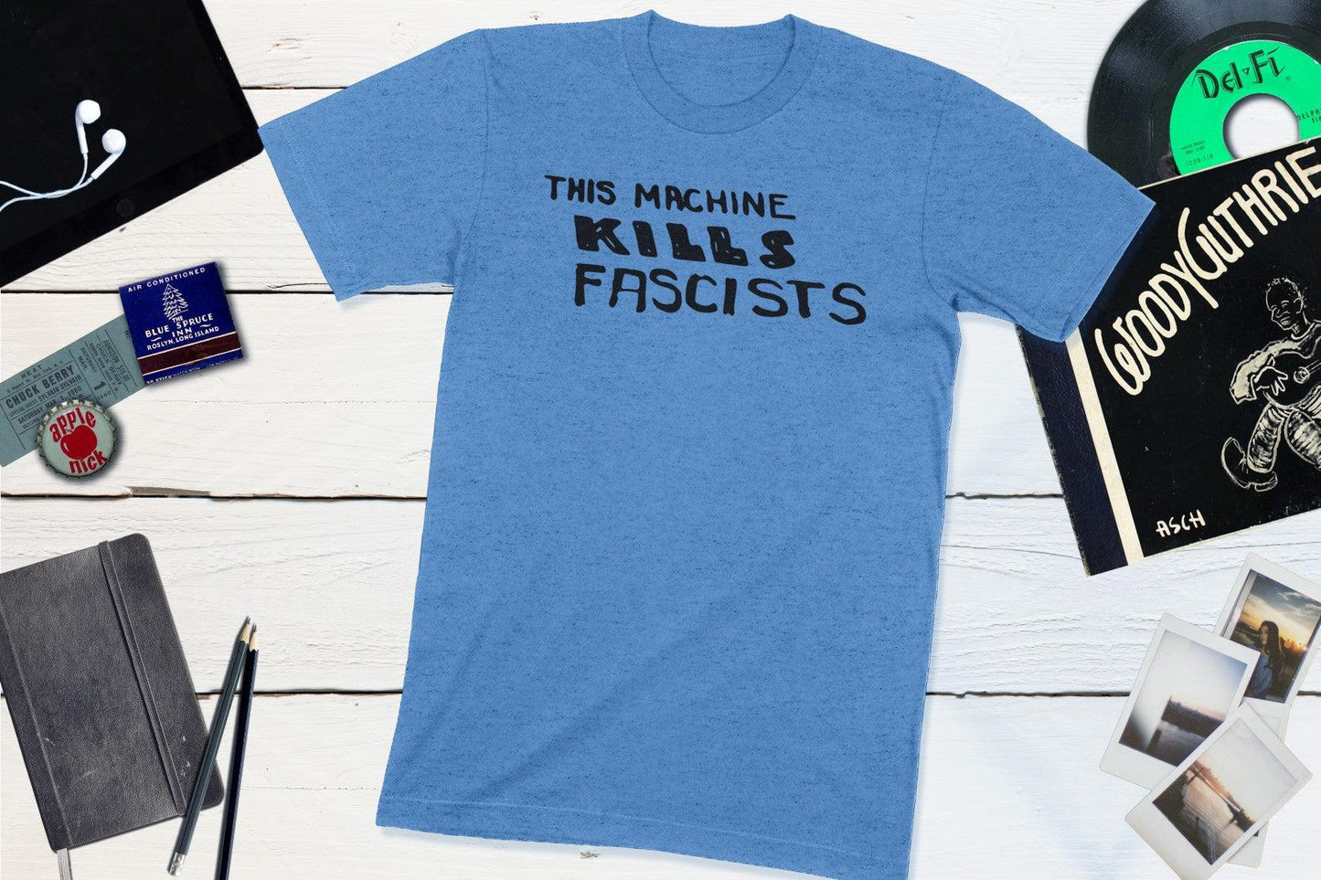 This Machine Kills Fascists - Folk Singer Woody Guthrie-Unisex T-shirt-Yesteeyear