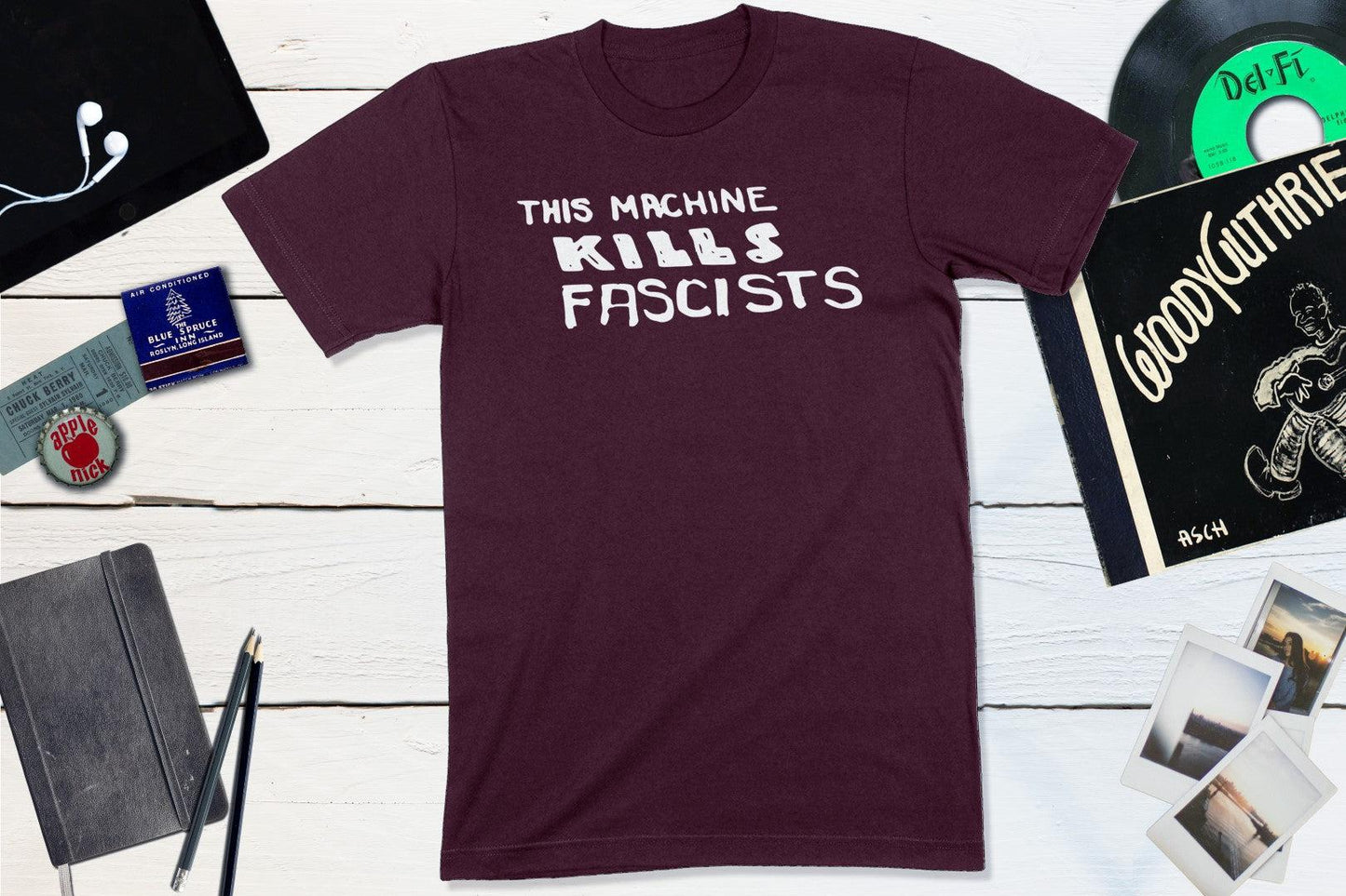 This Machine Kills Fascists - Folk Singer Woody Guthrie-Unisex T-shirt-Yesteeyear