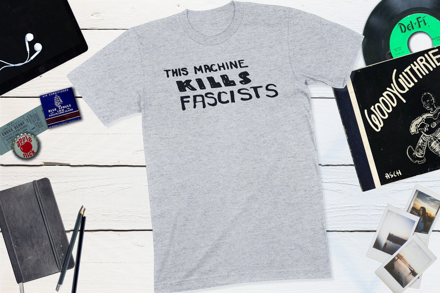This Machine Kills Fascists - Folk Singer Woody Guthrie-Unisex T-shirt-Yesteeyear