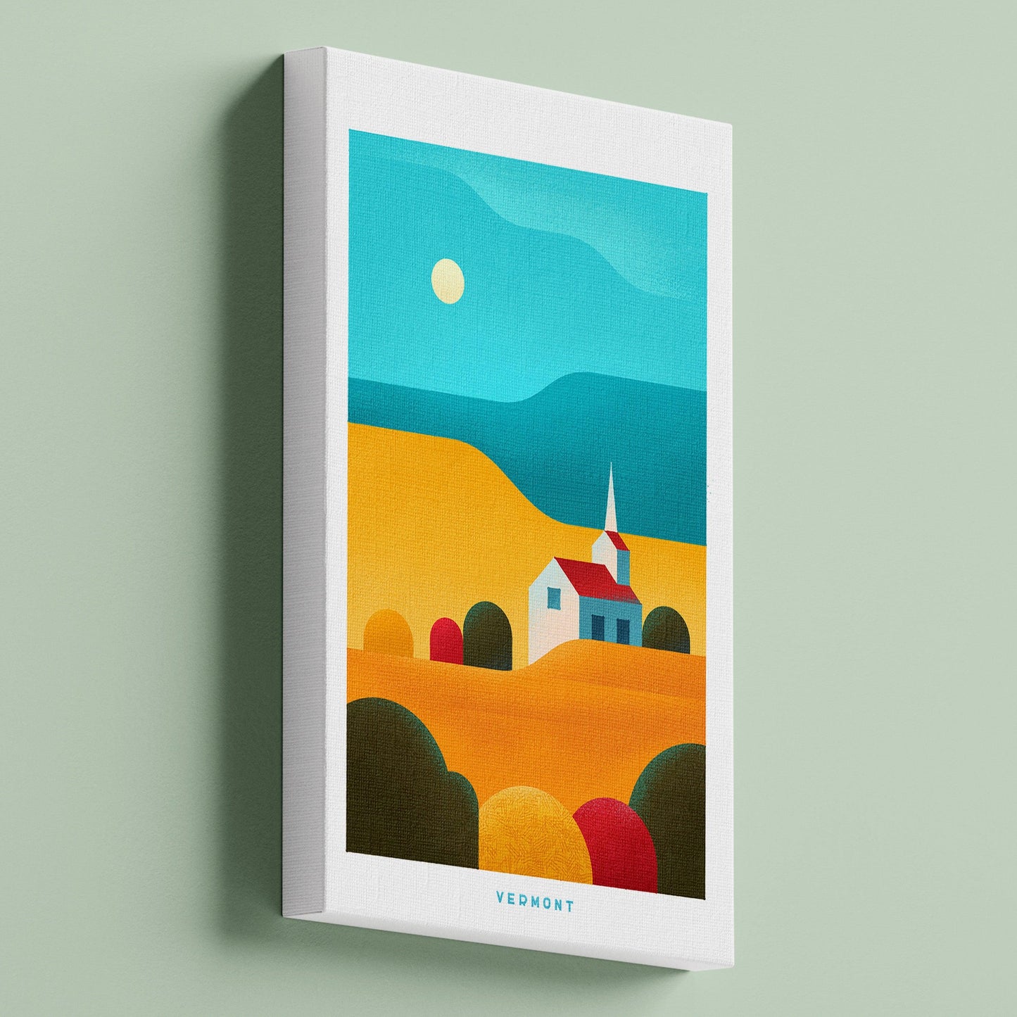 Vermont Travel Poster Canvas-Canvas-Yesteeyear