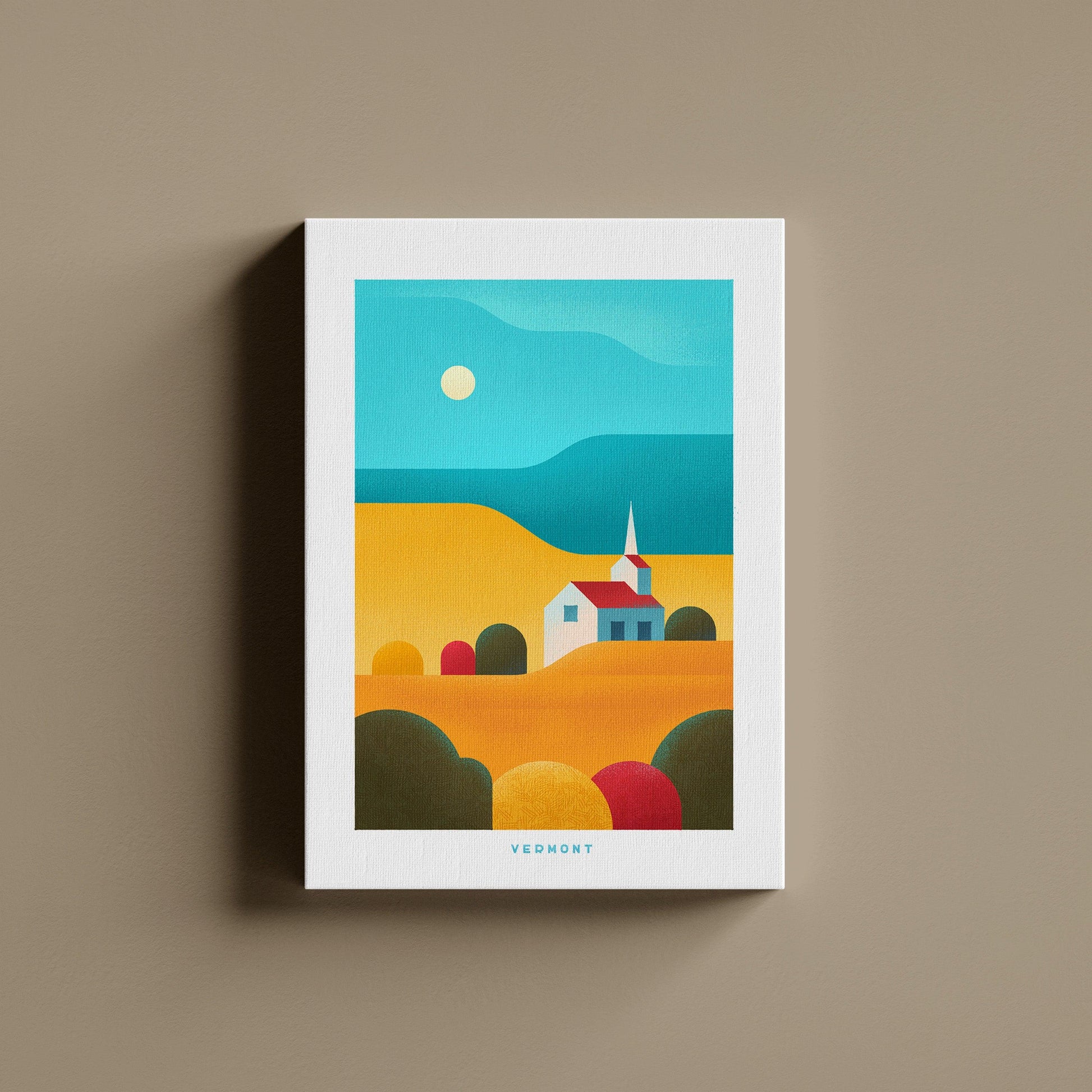 Vermont Travel Poster Canvas-Canvas-Yesteeyear