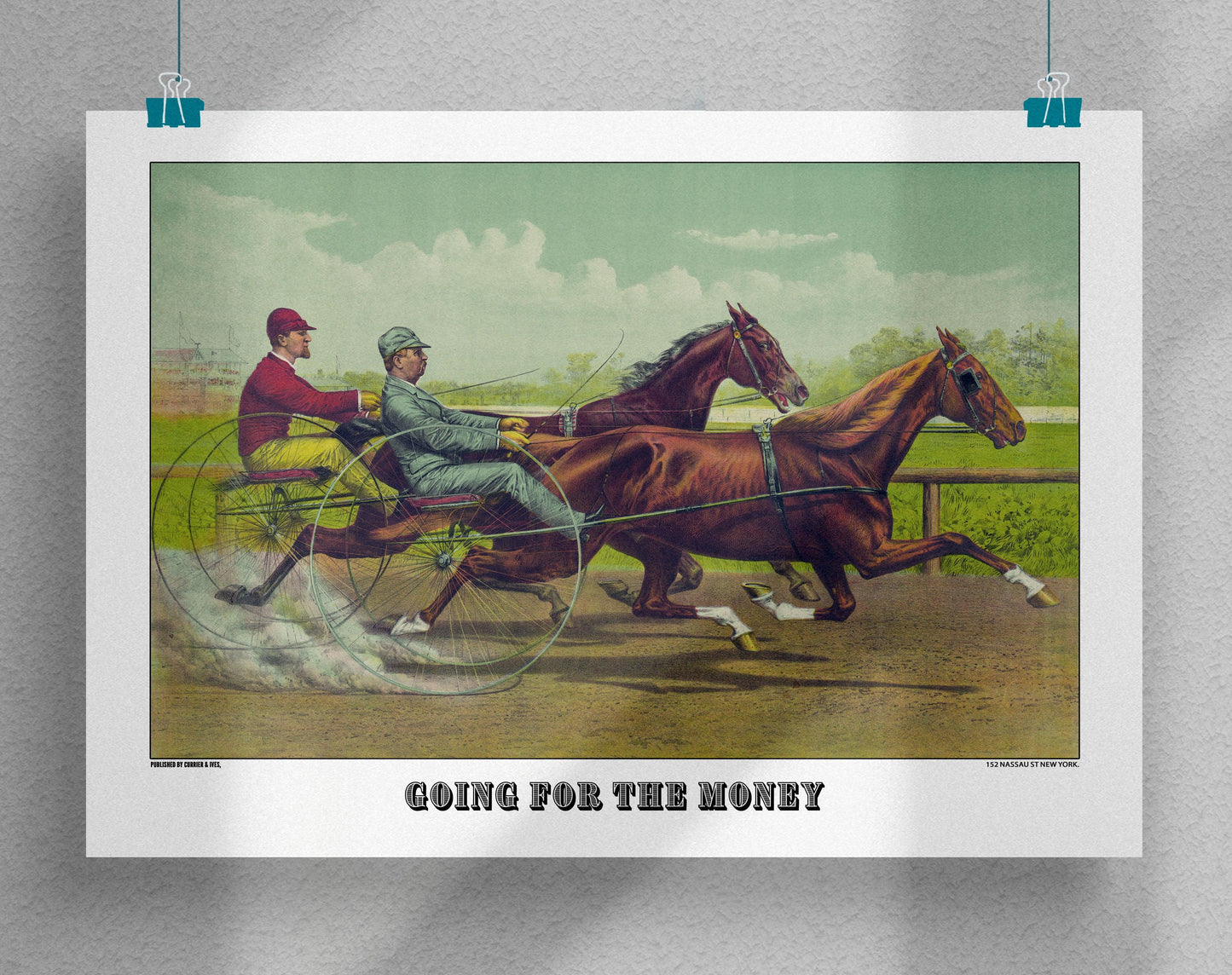 Vintage Harness Horse Racing Currier & Ives Poster Print-Poster-Yesteeyear