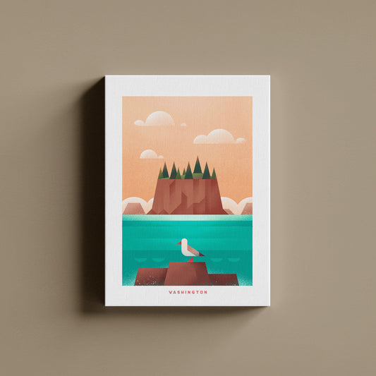 Washington Travel Poster Canvas-Canvas-Yesteeyear