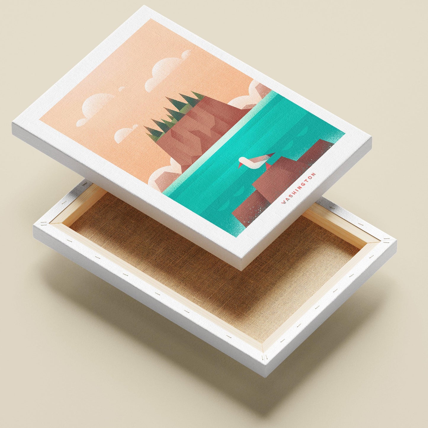 Washington Travel Poster Canvas-Canvas-Yesteeyear
