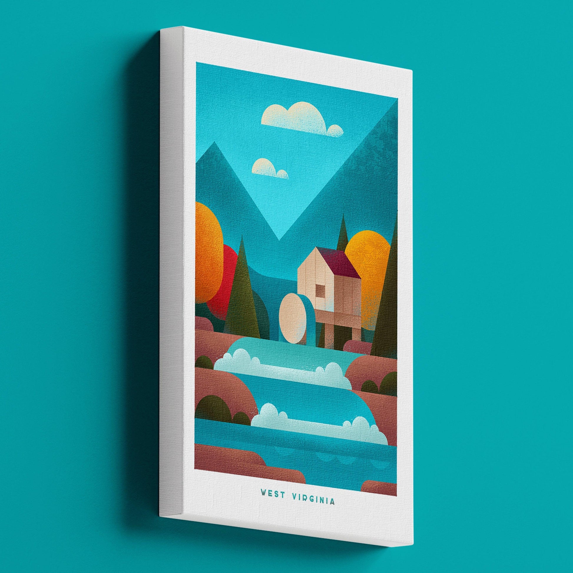 West Virginia Travel Poster Canvas-Canvas-Yesteeyear