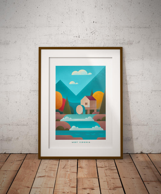 West Virginia Travel Poster Print-Poster-Yesteeyear