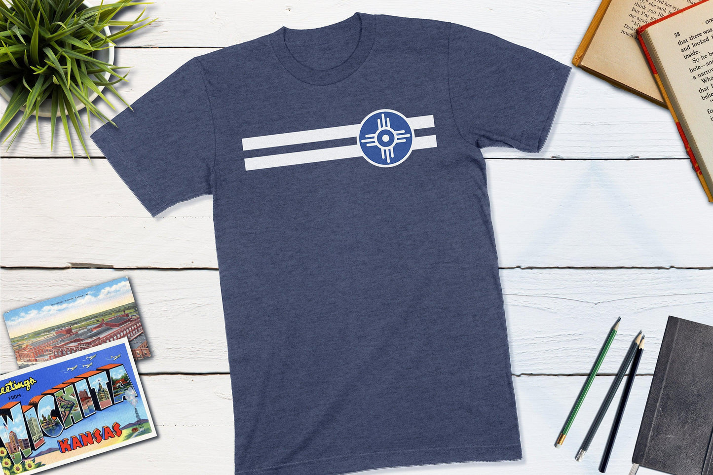 Wichita Kansas City Flag-Unisex T-shirt-Yesteeyear