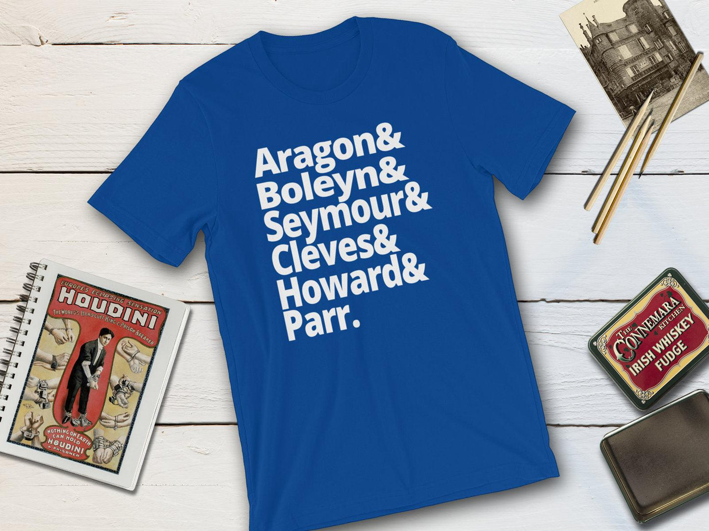Wives of Henry VIII - Anne Boleyn Aragon Seymour Cleves Howard Parr-Unisex T-shirt-Yesteeyear