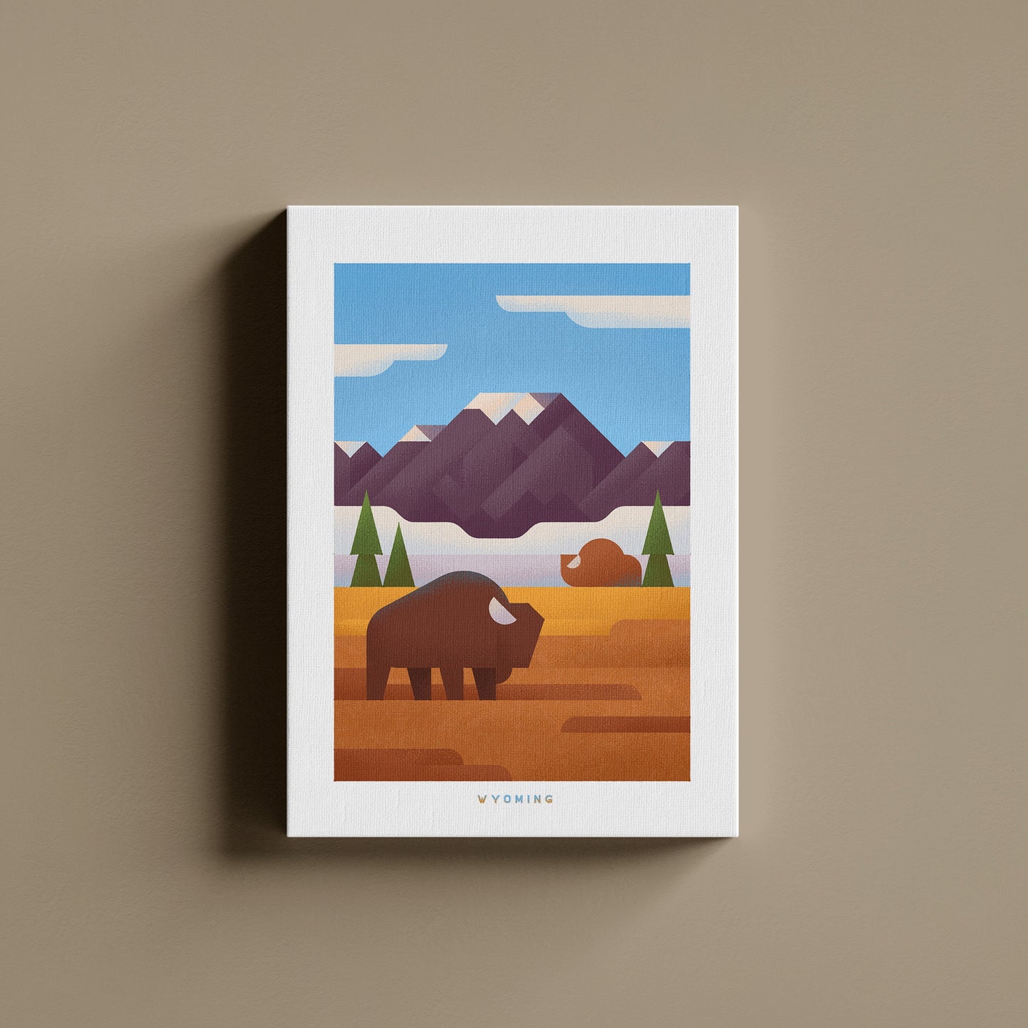 Wyoming Travel Poster Canvas-Canvas-Yesteeyear