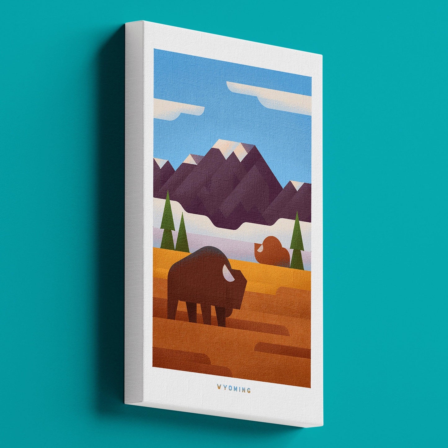 Wyoming Travel Poster Canvas-Canvas-Yesteeyear