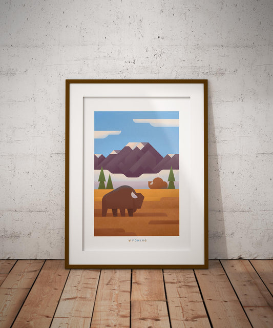 Wyoming Travel Poster Print-Poster-Yesteeyear