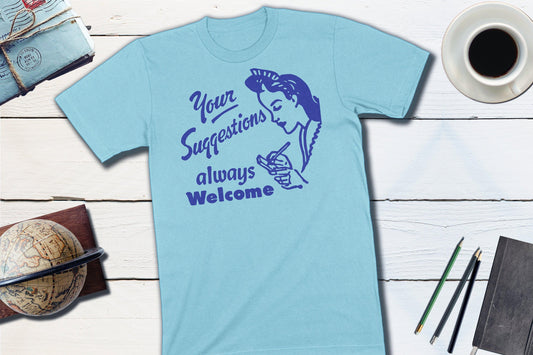 Your Suggestions Always Welcome Vintage Matchbook-Unisex T-shirt-Yesteeyear