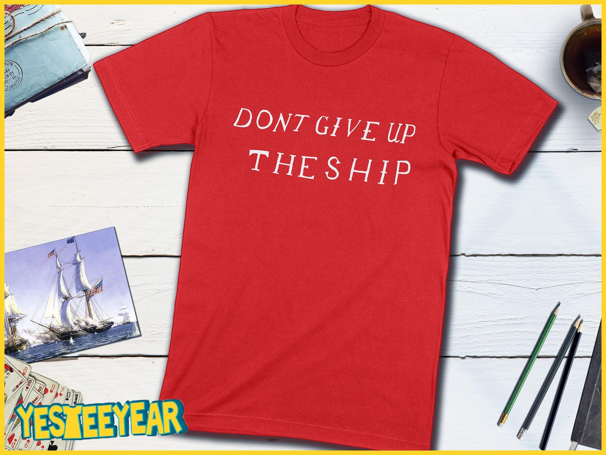 Don't Give Up The Ship Commodore Perry Battle Flag War of 1812-Unisex T-shirt-Yesteeyear