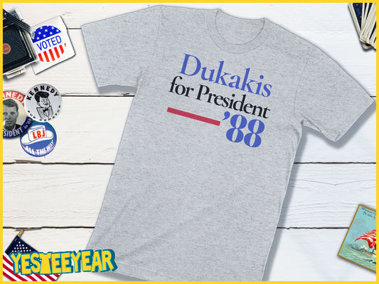 Dukakis For President in 88 Democrat Political Campaign Button