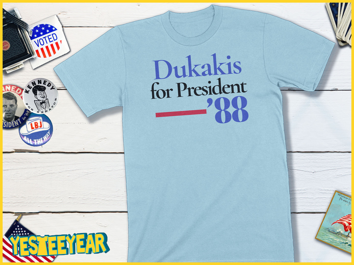 Dukakis For President in 88 Democrat Political Campaign Button