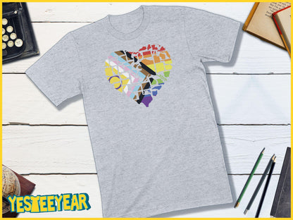 Intersex-Inclusive Progress Pride Flag 2SLGBTQ+ Pride in All 50 States-Unisex T-shirt-Yesteeyear