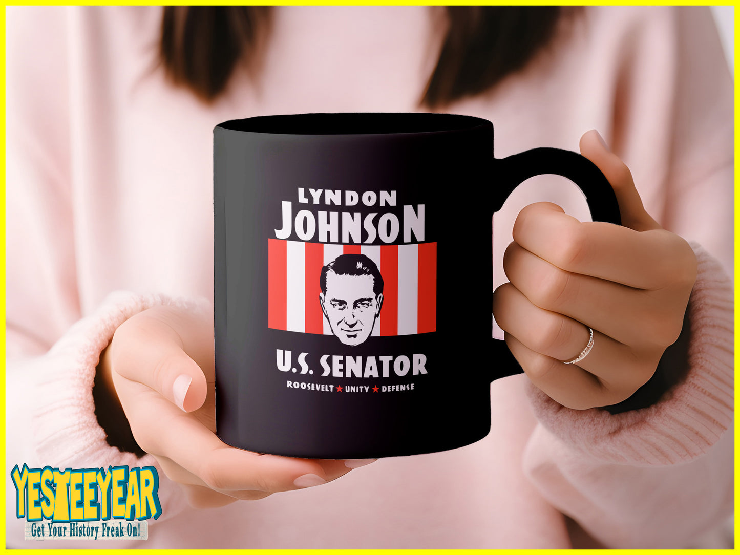 Lyndon Johnson For US Senator Political Campaign Ceramic Coffee Mug