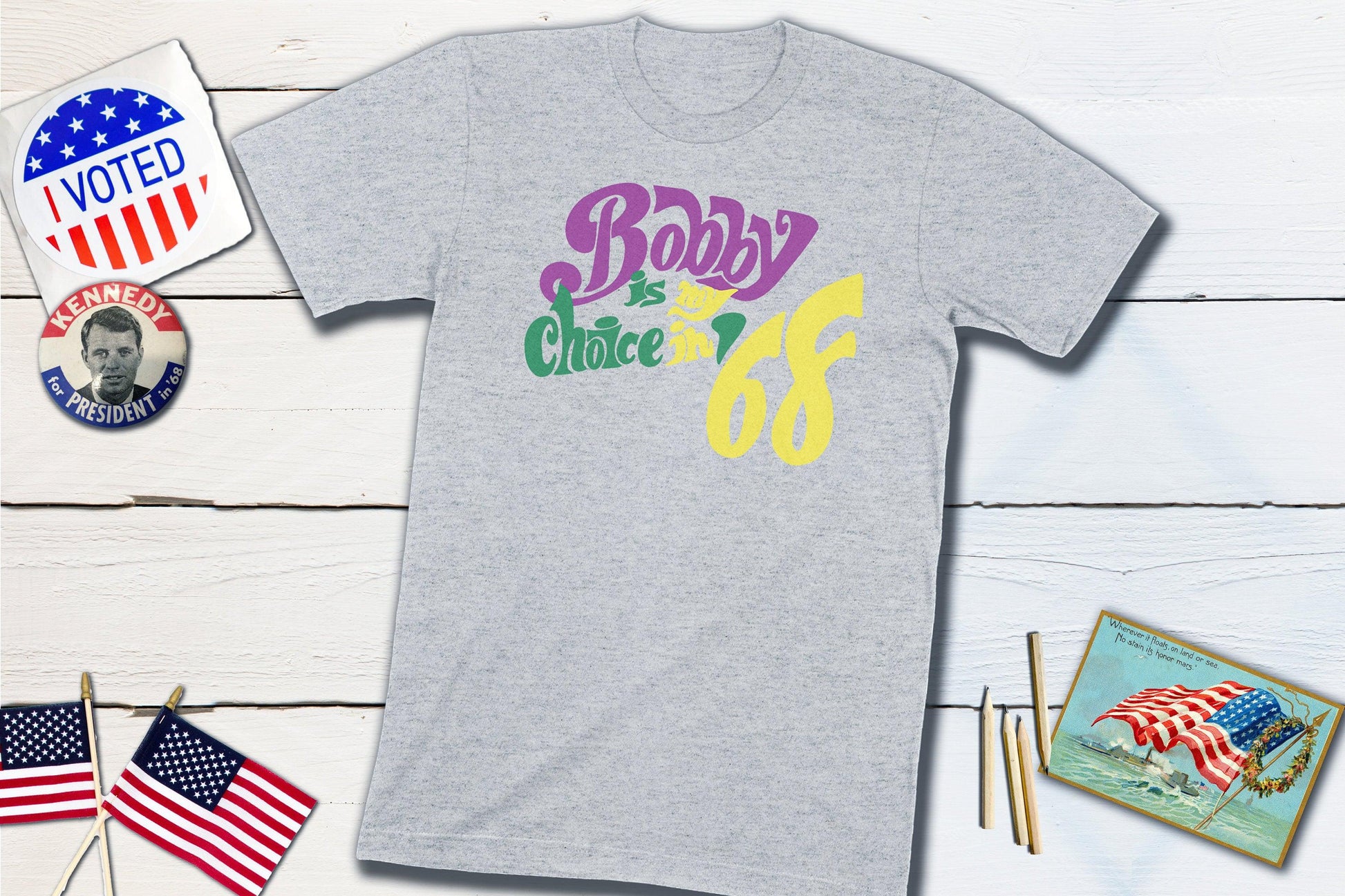 Robert F Kennedy - Bobby Is My Choice In '68 - RFK Shirt-Unisex T-shirt-Yesteeyear