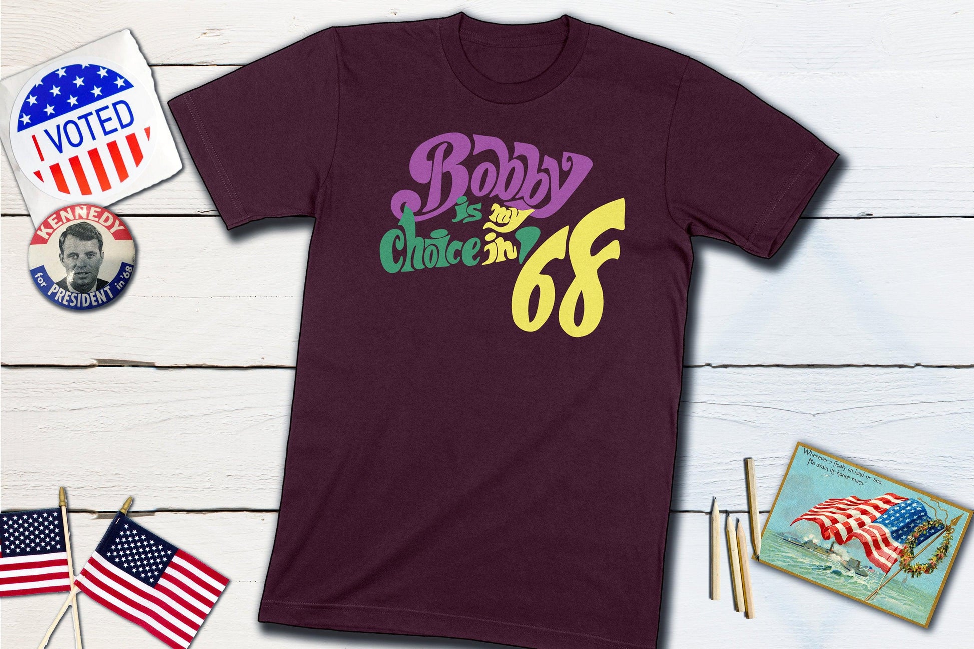 Robert F Kennedy - Bobby Is My Choice In '68 - RFK Shirt-Unisex T-shirt-Yesteeyear
