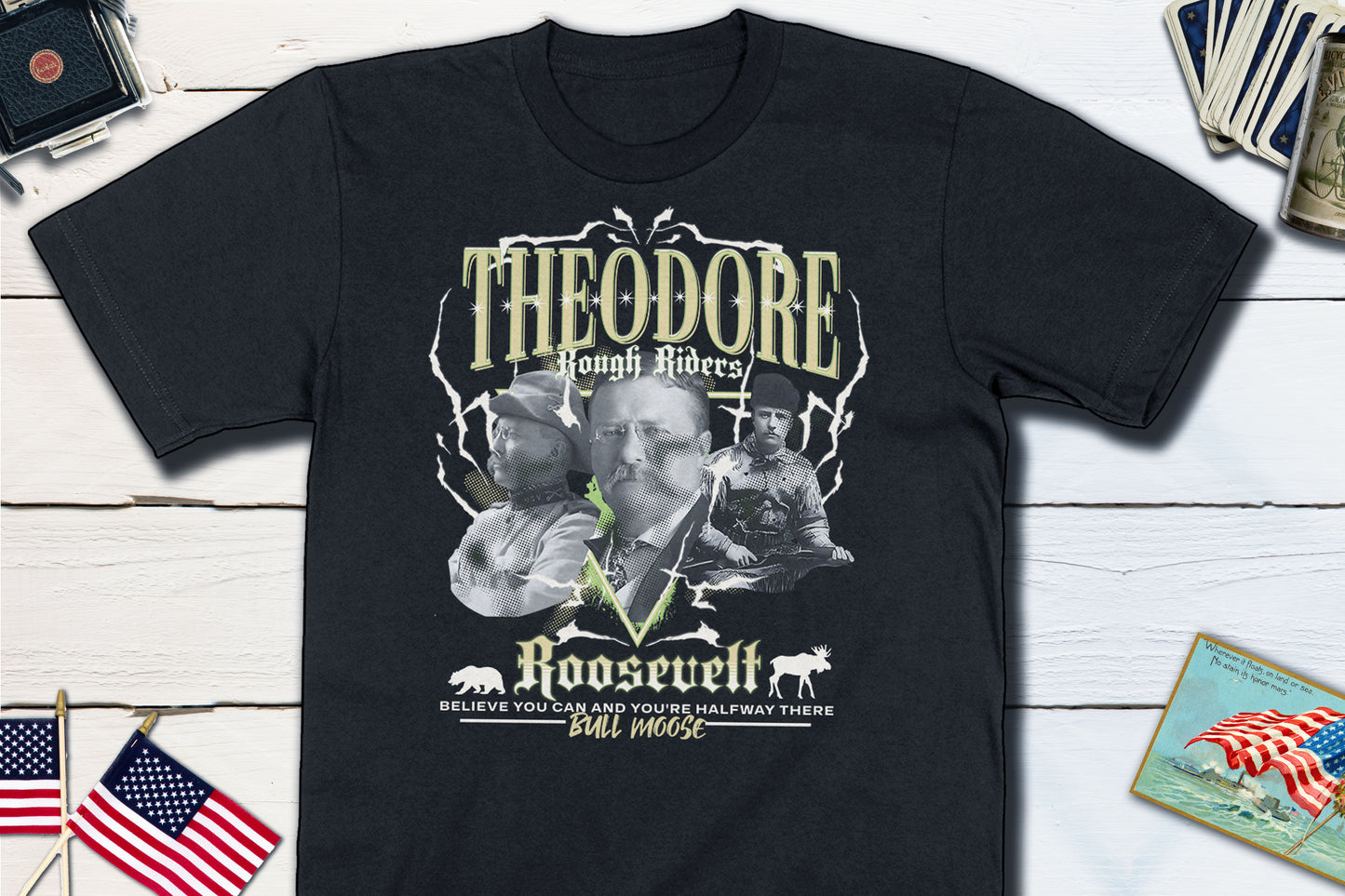 Retro History Theodore Roosevelt Bootleg Tee