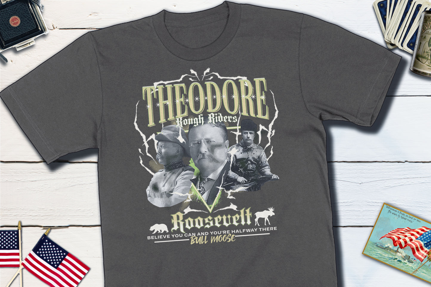 Retro History Theodore Roosevelt Bootleg Tee