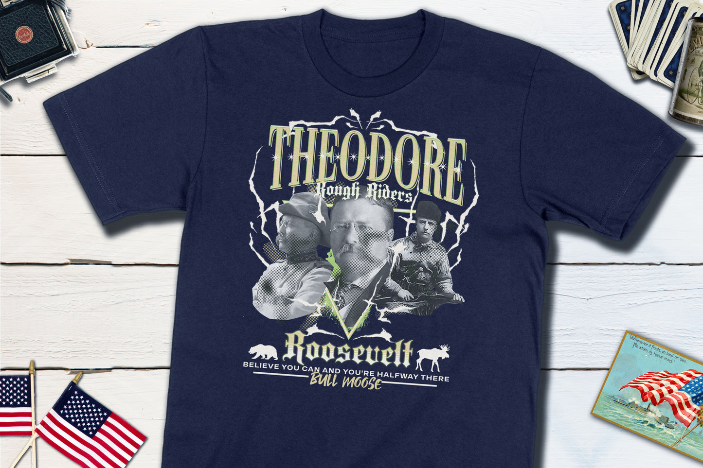 Retro History Theodore Roosevelt Bootleg Tee