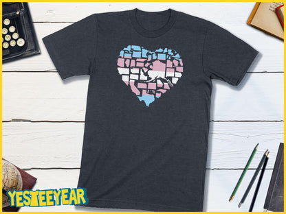 Transgender Pride in All 50 States Trans Support Shirt-Unisex T-shirt-Yesteeyear