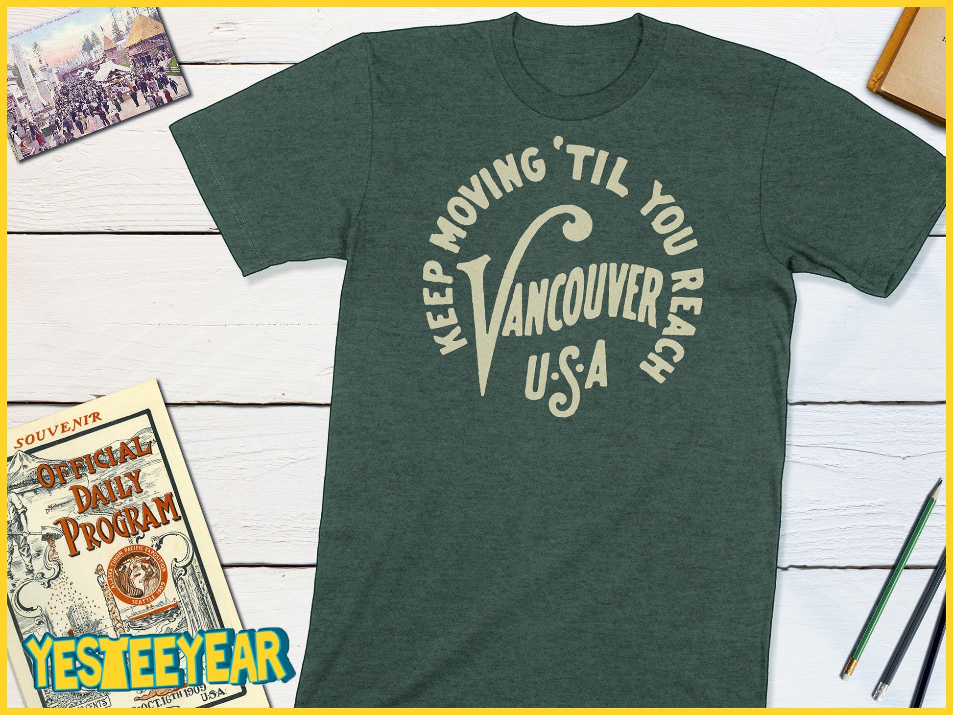 Vancouver Washington - Alaska–Yukon–Pacific Exposition of 1909-Unisex T-shirt-Yesteeyear