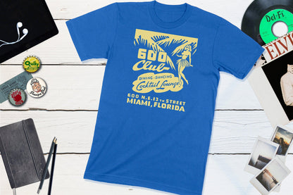 600 Club Cocktail Lounge Miami Florida Vintage Matchbook-Unisex T-shirt-Yesteeyear