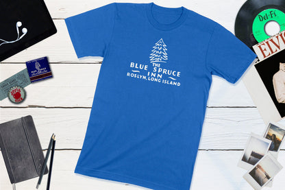 Blue Spruce Inn - Roslyn Long Island New York Vintage Matchbook-Unisex T-shirt-Yesteeyear