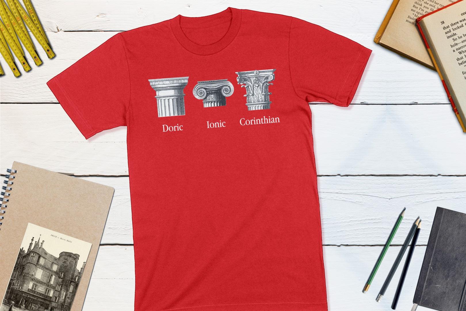 Classical Orders - Doric, Ionic and Corinthian Shirt-Unisex T-shirt-Yesteeyear