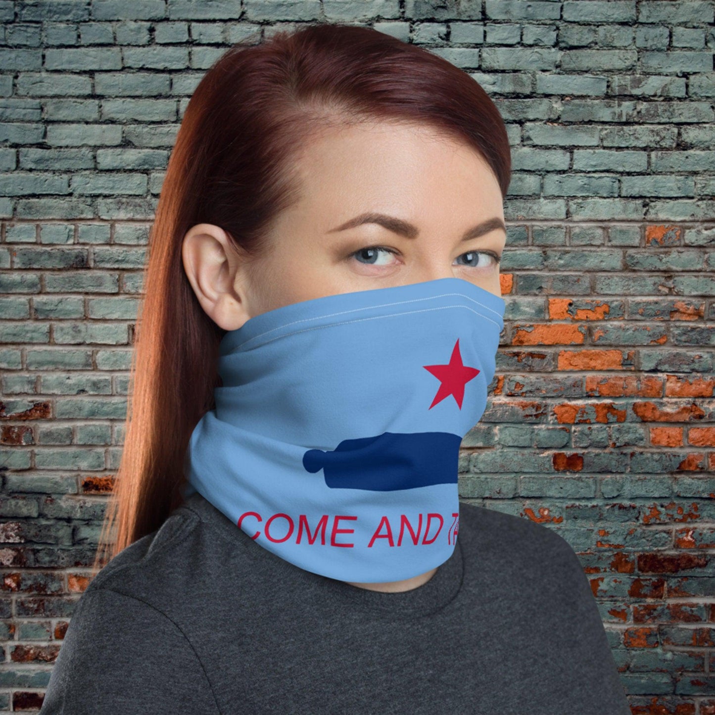 Come And Take It Flag Texas History Neck Gaiter-Neck Gaiter-Yesteeyear
