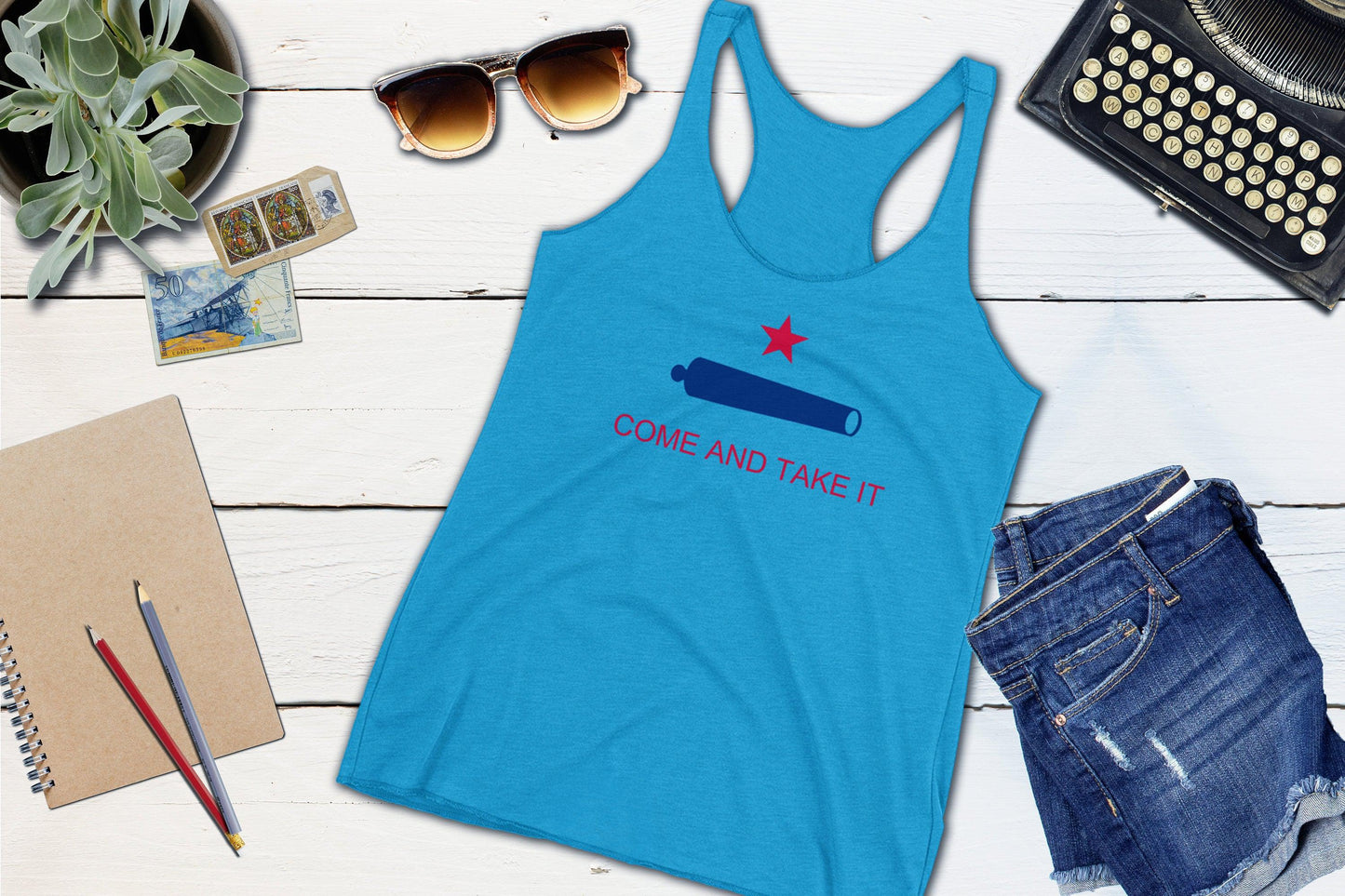 Come And Take It Flag Texas History-Racerback Tank Top-Yesteeyear