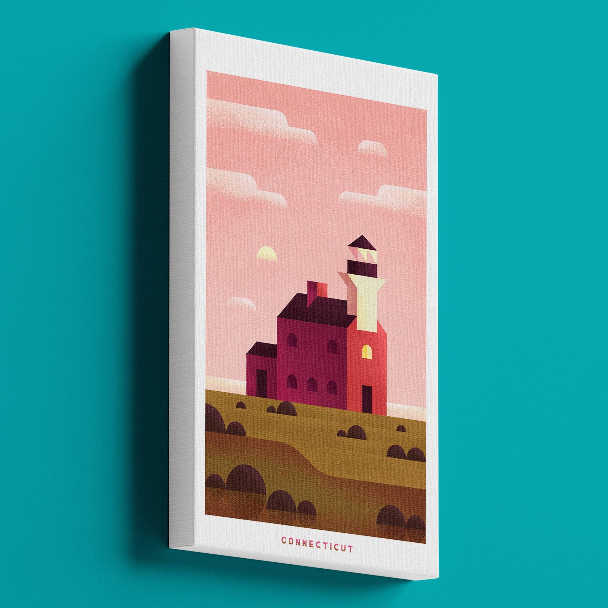 Connecticut Travel Poster Canvas-Canvas-Yesteeyear