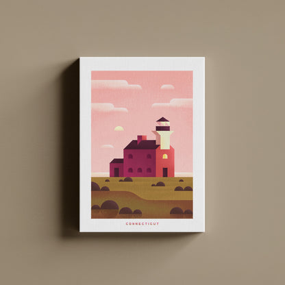 Connecticut Travel Poster Canvas-Canvas-Yesteeyear