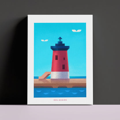Delaware Travel Poster Canvas-Canvas-Yesteeyear