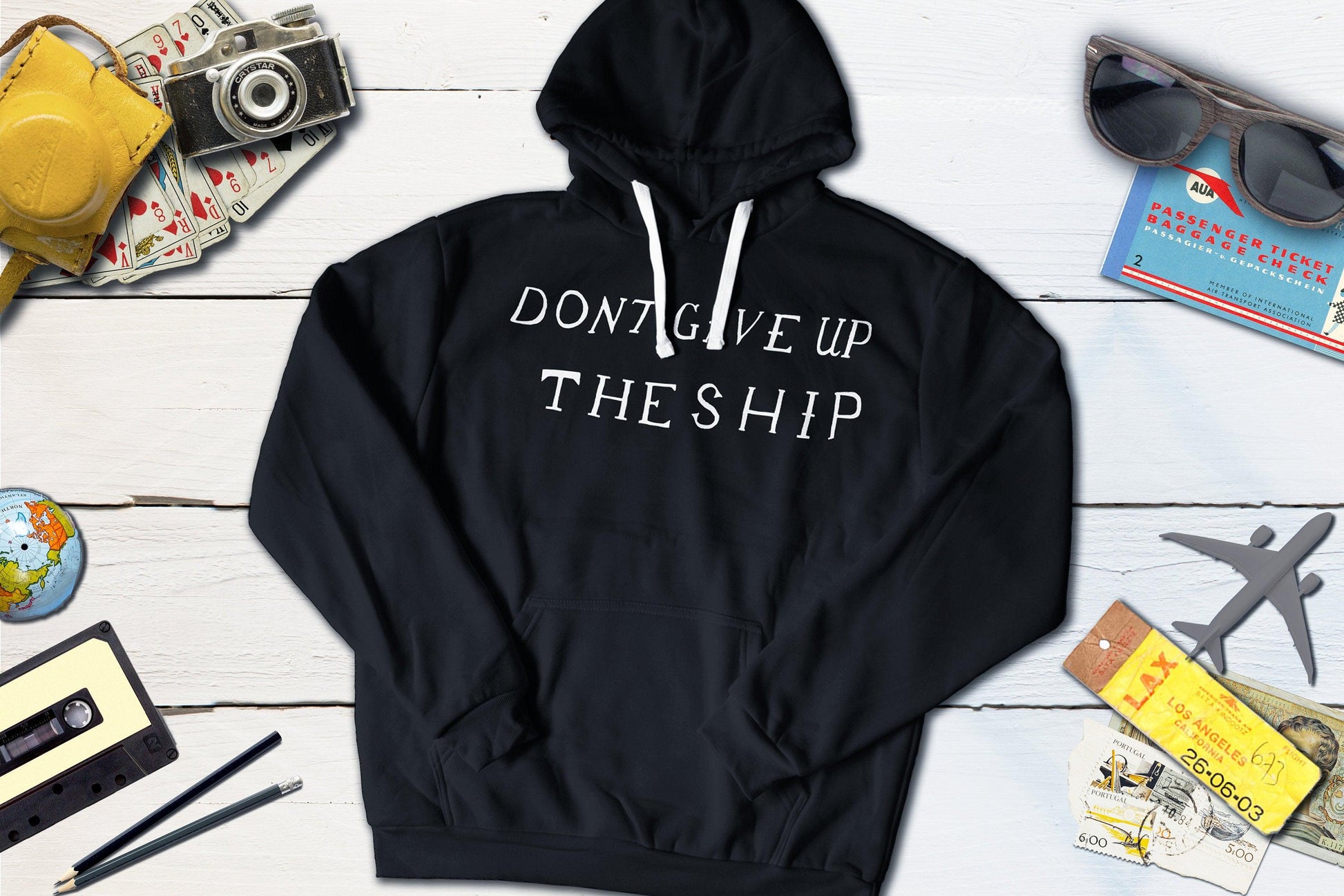Don't Give Up The Ship Commodore Perry Battle Flag War of 1812-Hooded Sweatshirt-Yesteeyear