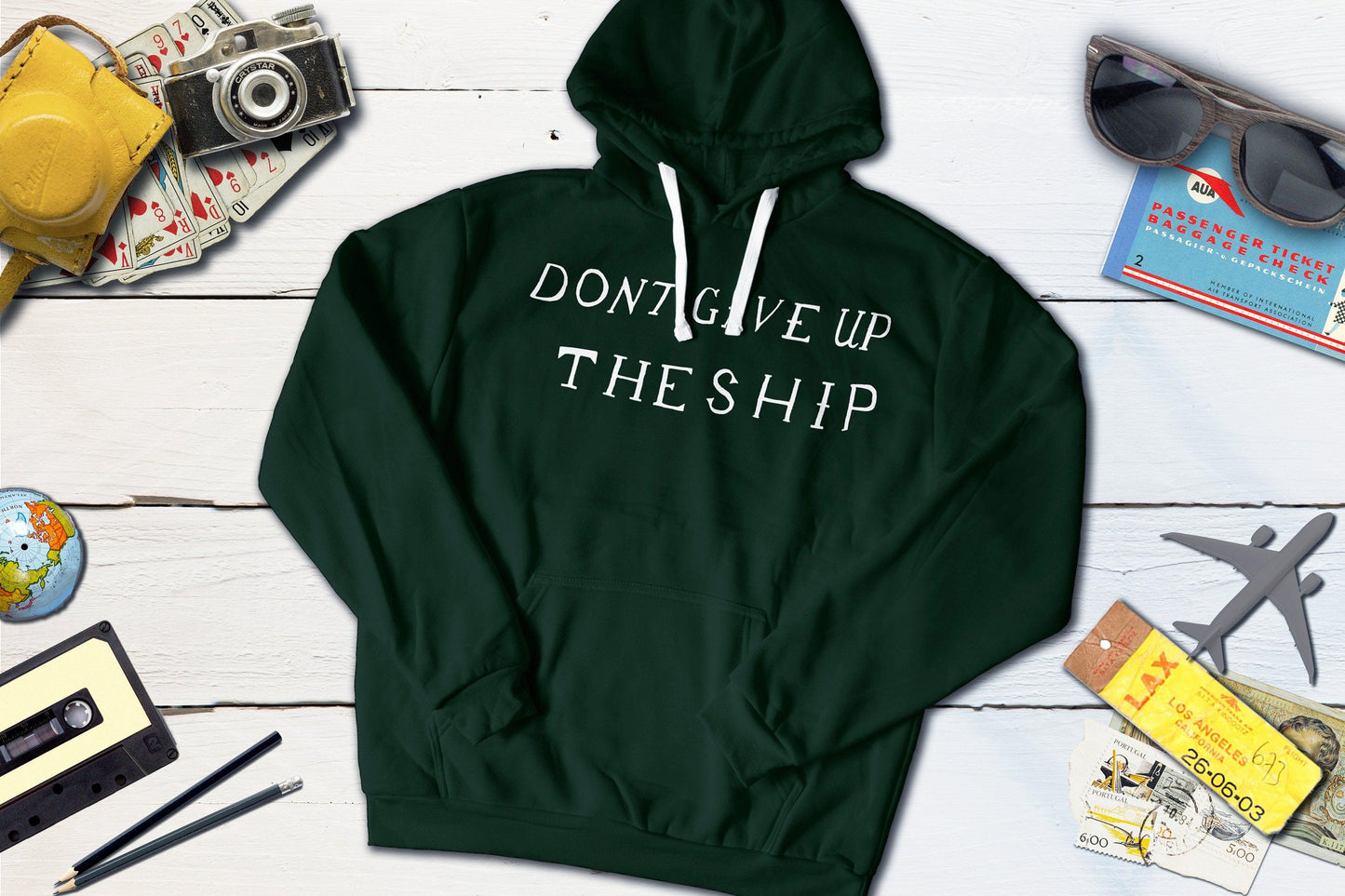 Don't Give Up The Ship Commodore Perry Battle Flag War of 1812-Hooded Sweatshirt-Yesteeyear