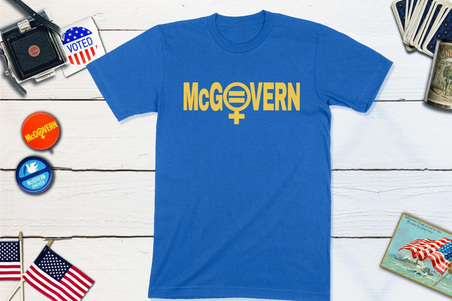George McGovern Feminist Campaign Button-Unisex T-shirt-Yesteeyear