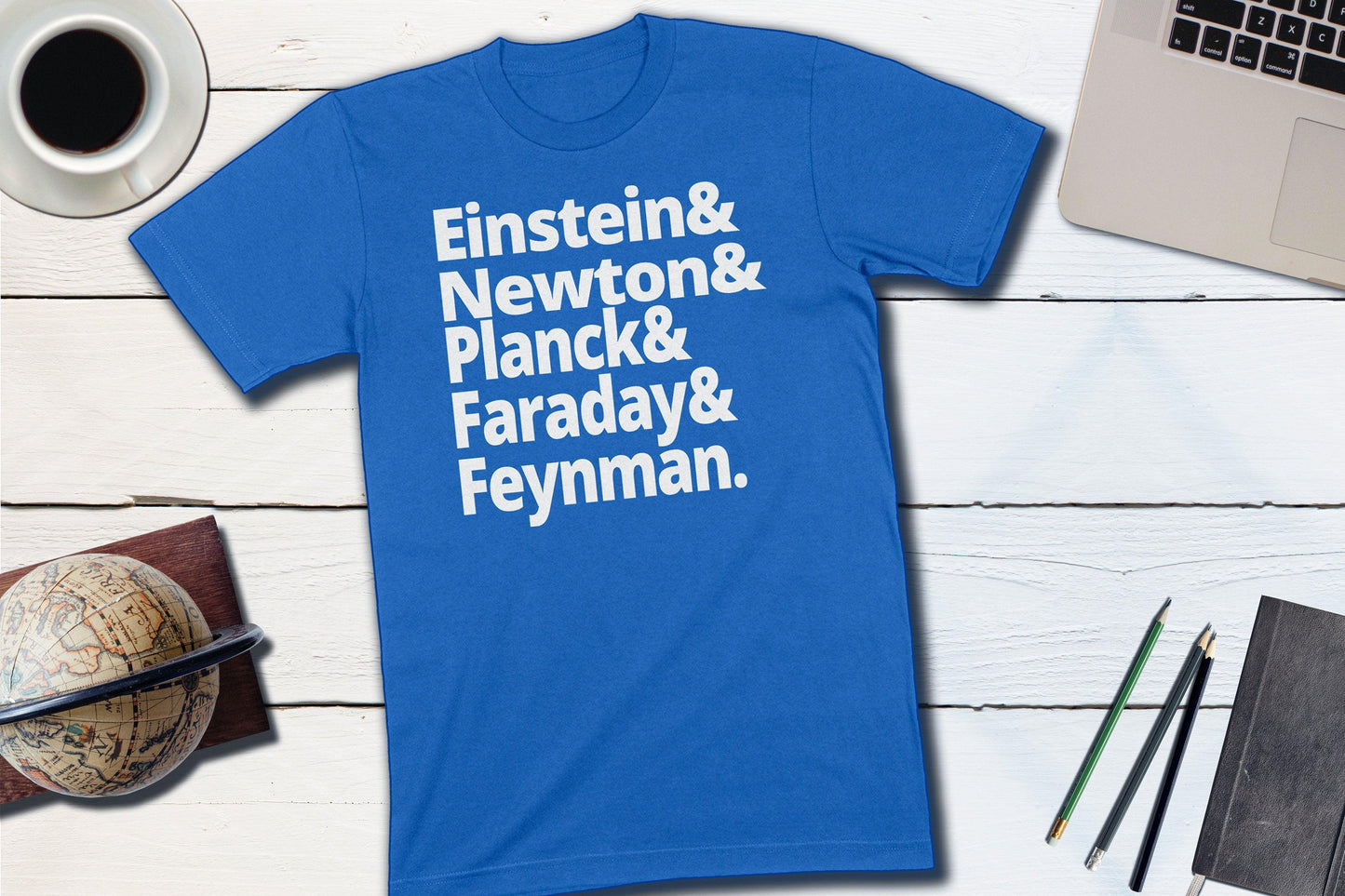 Greatest Physicists in History - Einstein Newton Planck Faraday Feynman-Unisex T-shirt-Yesteeyear