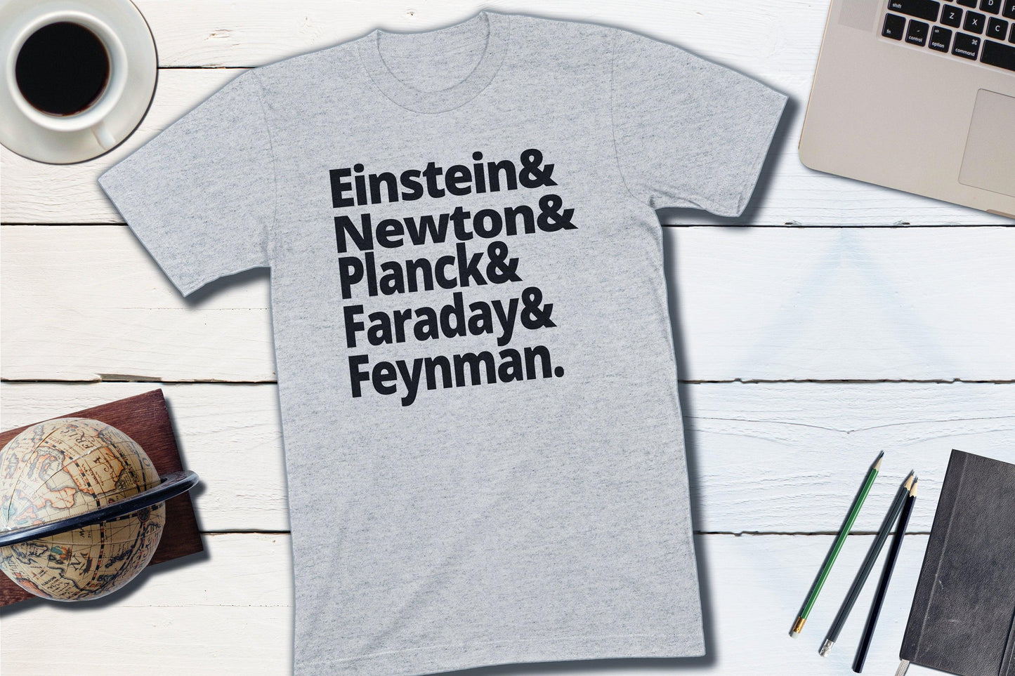 Greatest Physicists in History - Einstein Newton Planck Faraday Feynman-Unisex T-shirt-Yesteeyear